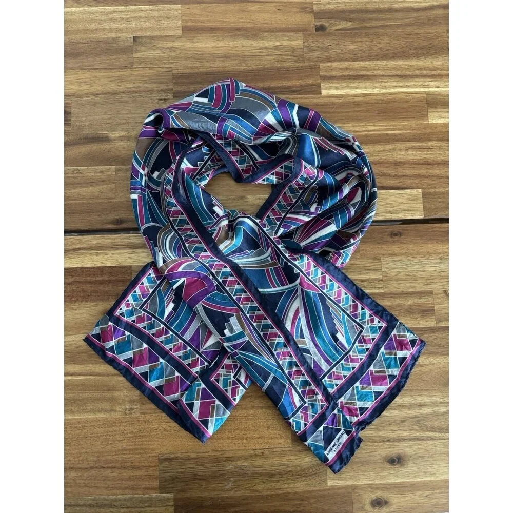 Adrienne Landau Scarf Multicolor Scandi Girl Office Handbag Scarf Abstract Print